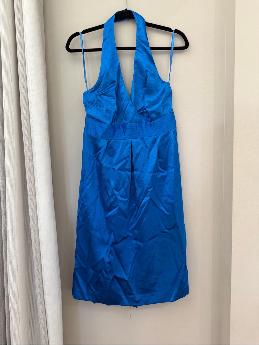 Spense Bright Blue Strapless Halter Cocktail Dress